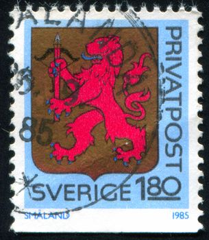 SWEDEN - CIRCA 1985: stamp printed by Sweden, shows Smaland Arms, circa 1985