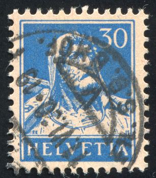 SWITZERLAND - CIRCA 1933: stamp printed by Switzerland, shows William Tell, circa 1933.