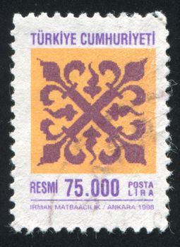 TURKEY - CIRCA 1998: stamp printed by Turkey, shows turkish pattern, circa 1998.