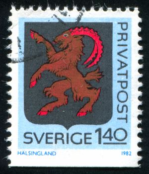 SWEDEN - CIRCA 1982: stamp printed by Sweden, shows Halsingland Arms, circa 1982