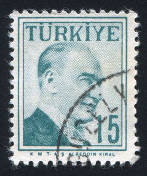 TURKEY - CIRCA 1957: stamp printed by Turkey, shows president Kemal Ataturk, circa 1957.