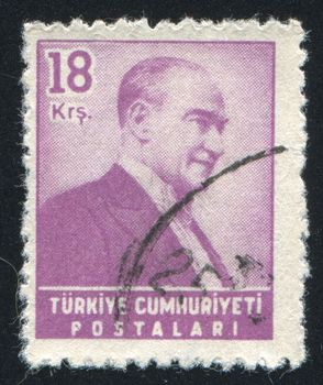 TURKEY - CIRCA 1982: stamp printed by Turkey, shows president Kemal Ataturk, circa 1982.