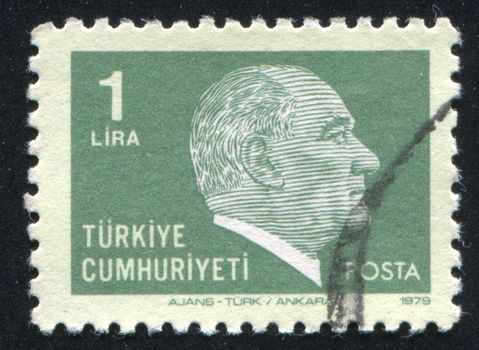 TURKEY - CIRCA 1979: stamp printed by Turkey, shows president Kemal Ataturk, circa 1979.