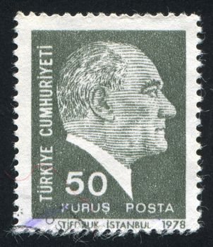 TURKEY - CIRCA 1978: stamp printed by Turkey, shows president Kemal Ataturk, circa 1978.