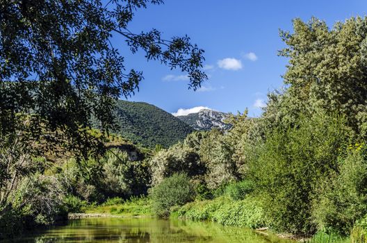 Looking at the beautiful mountain in Spain. Amazing environment and colors.