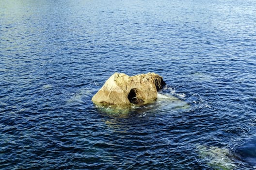 Rock in the ocean close to Getaria city.