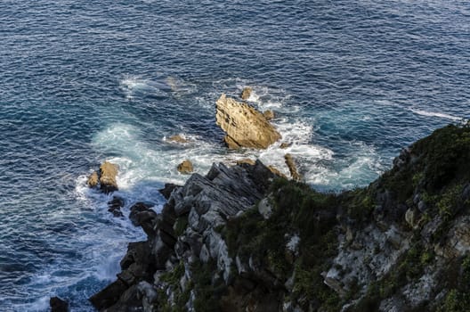 Beautiful view at the Atlantic ocean in Getaria city, Spain.