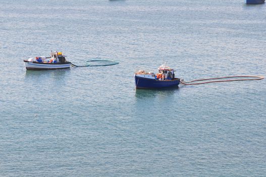 Diamond mining boats at Luderitz in Namibia