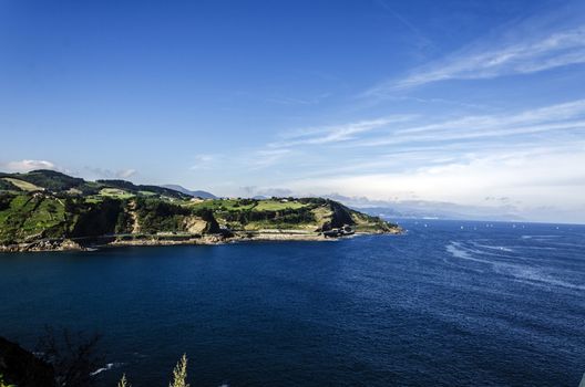 Beautiful view at the Atlantic ocean in Getaria city, Spain.