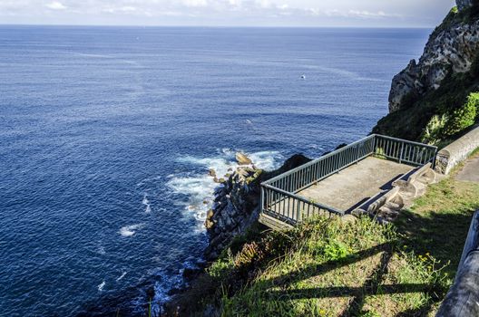 Beautiful view at the Atlantic ocean in Getaria city, Spain.