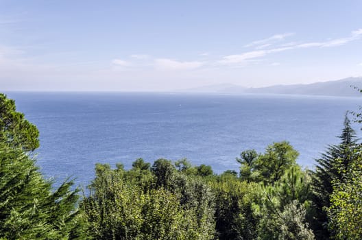 Beautiful view at the Atlantic ocean in Getaria city, Spain.