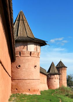 Wall of Monastery of Saint Euthymius in Suzdal, Russia