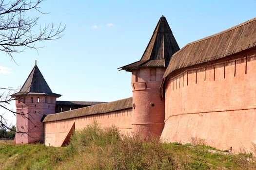 Wall of Monastery of Saint Euthymius in Suzdal, Russia