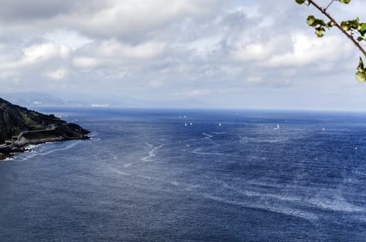 Beautiful view at the Atlantic ocean in Getaria city, Spain.