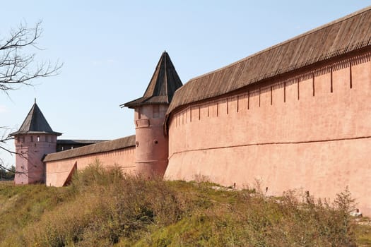 Wall of Monastery of Saint Euthymius in Suzdal, Russia