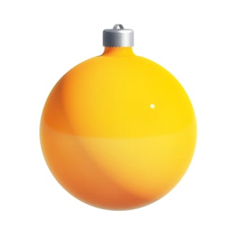 Yellow-coloured Christmas decoration isolated on white