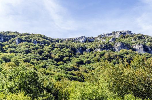 Looking at the beautiful mountain in Spain. Amazing environment and colors.