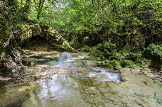 Beautiful river deep in to the Navarra's mountain in Spain.