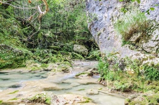 Beautiful river deep in to the Navarra's mountain in Spain.