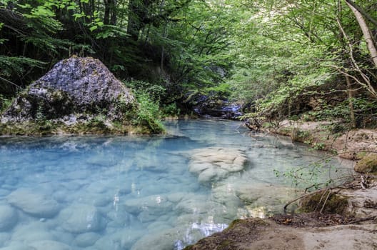 Beautiful river deep in to the Navarra's mountain in Spain.