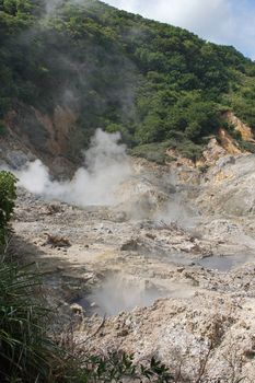 Sulphur Springs, volcano close to Soufriere, Saint Lucia, Caribbean