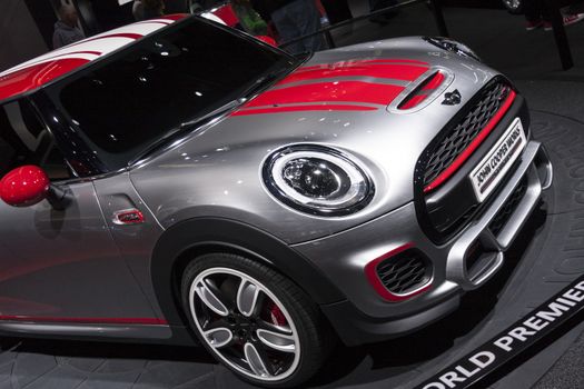 DETROIT - JANUARY 26 :The Mini cooper concept car at The North American International Auto Show January 26, 2014 in Detroit, Michigan.