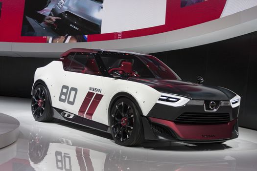 DETROIT - JANUARY 26 :The Nissan IDx NISMO concept car at The North American International Auto Show January 26, 2014 in Detroit, Michigan.