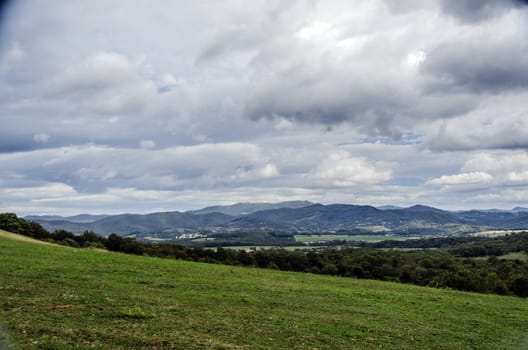 Beautiful view from the mountain, with impressive cloudscape and environment.