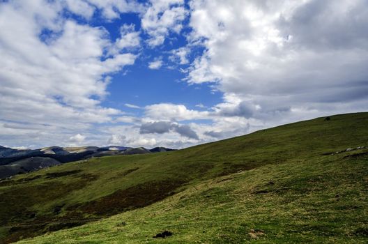 Beautiful view from the mountain, with impressive cloudscape and environment.