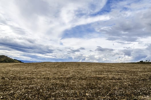 Looking at the Navarra's fields in Spain. With incredible sky and colors.