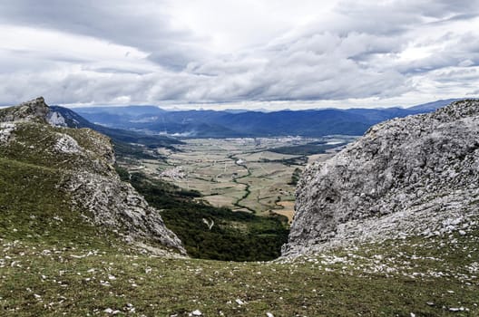 Beautiful view from the mountain, with impressive cloudscape and environment.