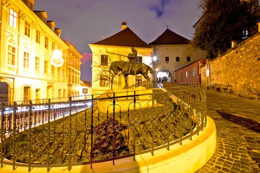 Zagreb stone gate sanctuary night view, Croatia