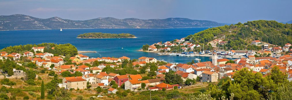 Island of Veli Iz panoramic view, Dalmatia, Croatia