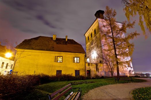 Lotrscak tower, Zagreb famous landmark night scene