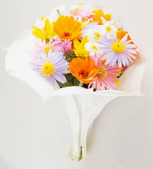 A Flowers bunch over a white background