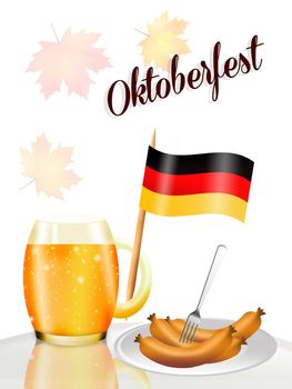 Oktoberfest beer and sausages