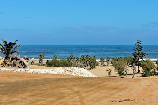 The beach front of Henties Bay in Namibia