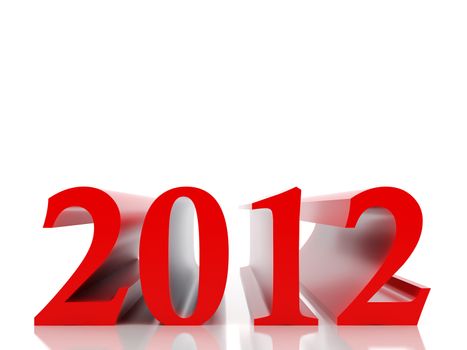 New 2012 year card. High resolution image.  3d rendered illustration.