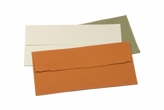 handmade envelopes on white