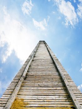 wooden jetty in the sky