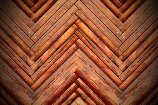 weathered wood pattern mounted on floor like parquet design