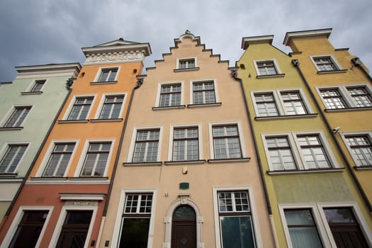 Poland, Gdansk, detail of the houses of the old town.