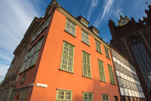 Detail of classical architecture in the old town of Gdansk, Poland