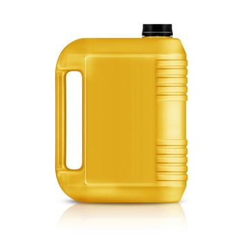 Yellow plastic gallon, jerry can isolated on a white background. (with clipping work path)