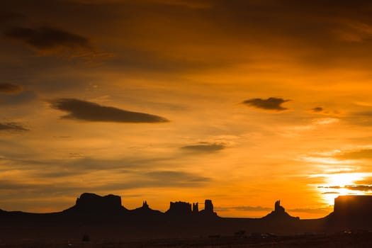 View of monument valley early in the morning