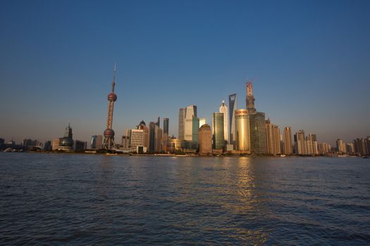 The Pearl tower and Pudong skyline,china shanghai in 2013