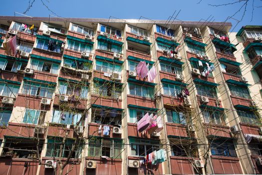 Shanghai Apartment blocks and balcony's, 7 April 2013.