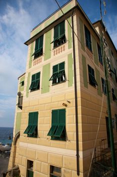 Typical architecture in Italy on the Riviera near Porto Fino