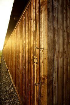 Wood houses in Auschwitz Birkenau concentration camp