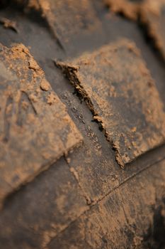 Close up of a desert suv 4x4's tire.